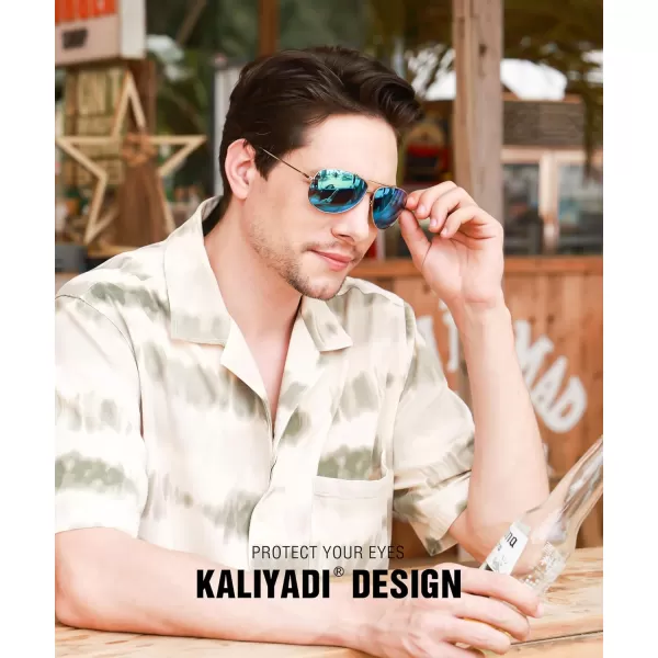 KALIYADI Polarized AviatorSunglassesforMen Women MensSunglasses Lightweight Polit Sun Glasses Upgraded UV400 for DrivingB2ice BluePink