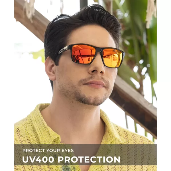 KALIYADI Polarized Sunglasses Men MensSunglasses Unisex Polarized Sun Glasses Lightweight Driving Fishing UV ProtectionA06glossy BlackGreenRed