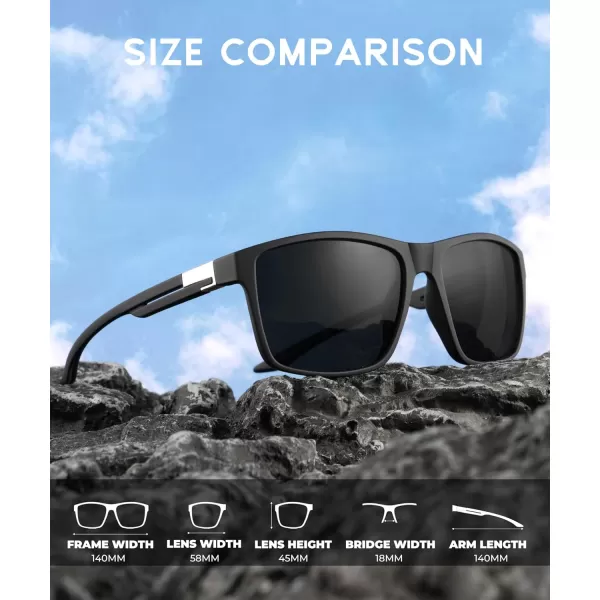 KALIYADI Polarized Sunglasses Men MensSunglasses Unisex Polarized Sun Glasses Lightweight Driving Fishing UV ProtectionC01matte Black