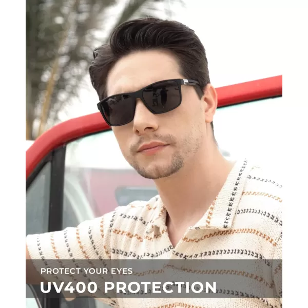 KALIYADI Polarized Sunglasses Men MensSunglasses Unisex Polarized Sun Glasses Lightweight Driving Fishing UV ProtectionC01matte Black