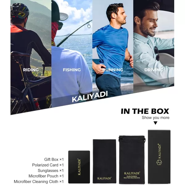 KALIYADI Polarized Sunglasses Men MensSunglasses Unisex Polarized Sun Glasses Lightweight Driving Fishing UV ProtectionC03glossy Black