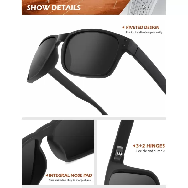 KALIYADI Polarized Sunglasses for Men and Women Vintage Style Sun Glasses for Fishing Running Driving with UV Protection2 Pack Grey  Red RivetGrey  Black Rivet