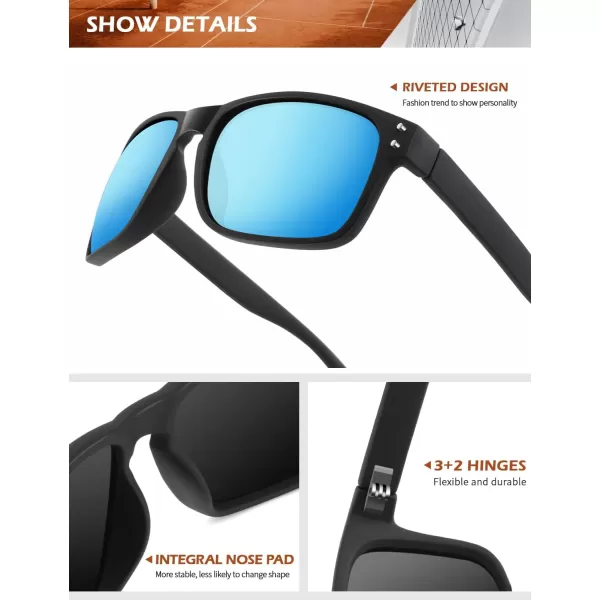 KALIYADI Polarized Sunglasses for Men and Women Vintage Style Sun Glasses for Fishing Running Driving with UV Protection2 Pack GreyBlue