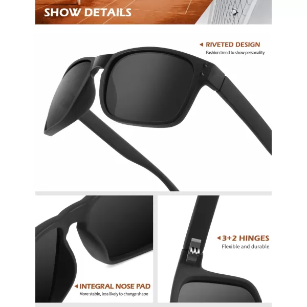 KALIYADI Polarized Sunglasses for Men and Women Vintage Style Sun Glasses for Fishing Running Driving with UV Protection3 Pack BlackGradient BrownGradient Purple Red