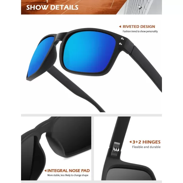KALIYADI Polarized Sunglasses for Men and Women Vintage Style Sun Glasses for Fishing Running Driving with UV Protection3 Pack Dark BlueGreenOrange
