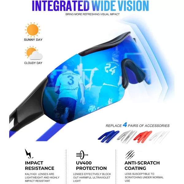 KALIYADI Sports Sunglasses for Men Polarized Mens Sunglasses Polarized UV400 Protection for Cycling Baseball 3 Packs