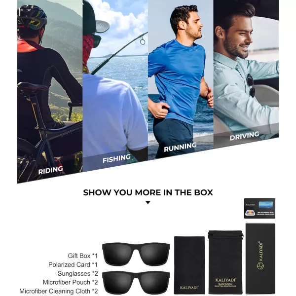 KALIYADI Sunglasses Men MensSunglasses PolarizedSunglassesMen Polarized Sun Glasses With UV400 Protection for DrivingA01blackBlack