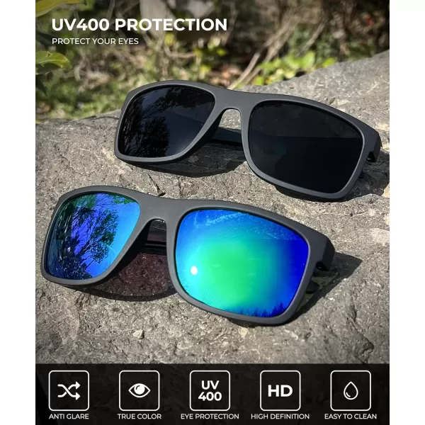 KALIYADI Sunglasses Men MensSunglasses PolarizedSunglassesMen Polarized Sun Glasses With UV400 Protection for DrivingA02blackG15