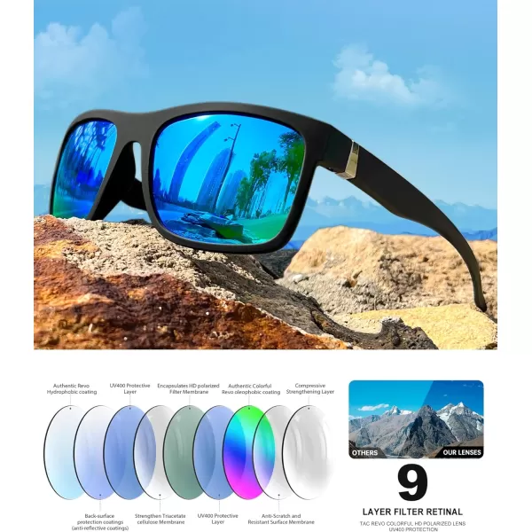 KALIYADI Sunglasses Men MensSunglasses PolarizedSunglassesMen Polarized Sun Glasses With UV400 Protection for DrivingA02blackG15