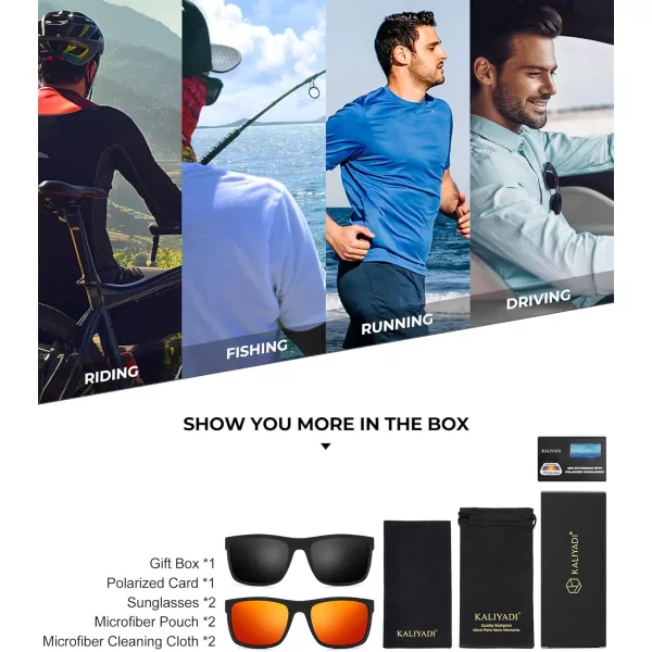 KALIYADI Sunglasses Men MensSunglasses PolarizedSunglassesMen Polarized Sun Glasses With UV400 Protection for DrivingA06blackRed