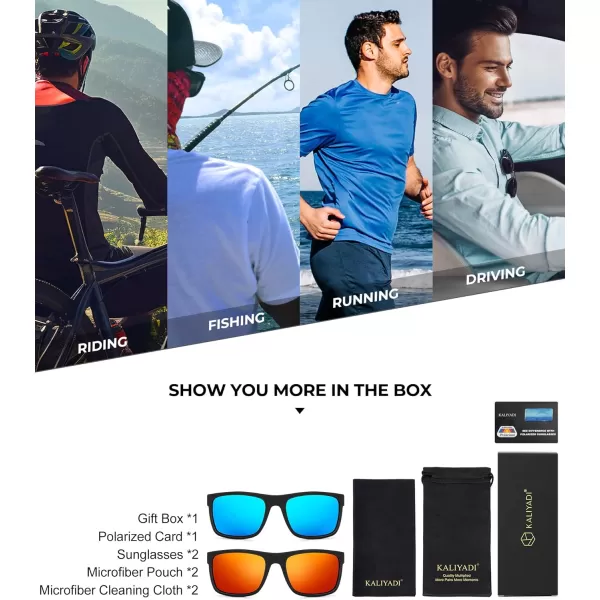 KALIYADI Sunglasses Men MensSunglasses PolarizedSunglassesMen Polarized Sun Glasses With UV400 Protection for DrivingA08ice BlueRed