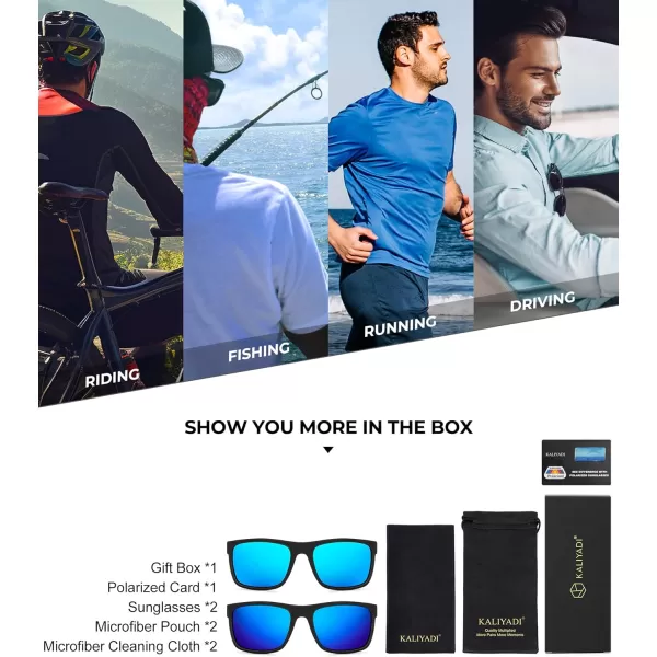 KALIYADI Sunglasses Men MensSunglasses PolarizedSunglassesMen Polarized Sun Glasses With UV400 Protection for DrivingA09ice BlueDark Blue