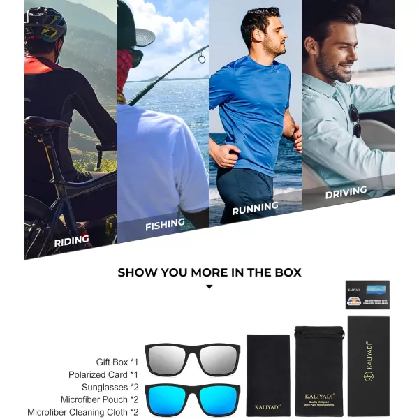 KALIYADI Sunglasses Men MensSunglasses PolarizedSunglassesMen Polarized Sun Glasses With UV400 Protection for DrivingA10ice BlueSilver