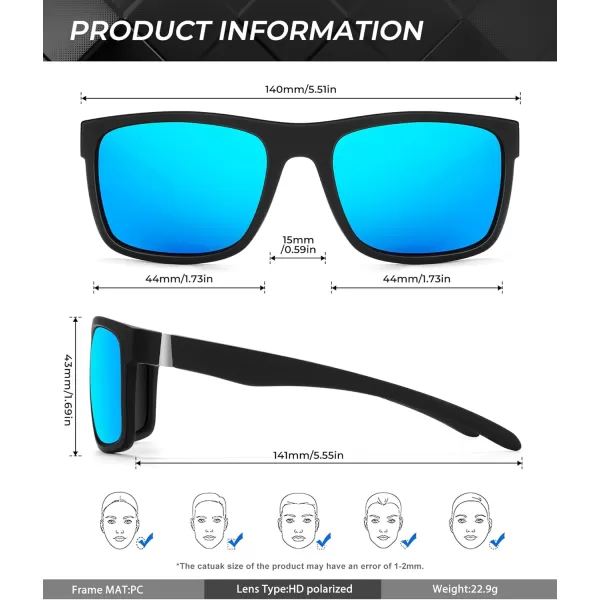 KALIYADI Sunglasses Men MensSunglasses PolarizedSunglassesMen Polarized Sun Glasses With UV400 Protection for DrivingA10ice BlueSilver