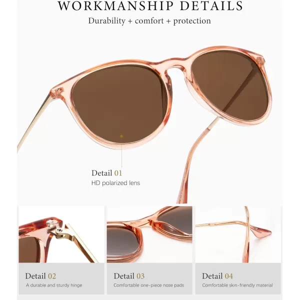 KALIYADI Sunglasses Womens Polarized WomensSunglasses Trendy Sun Glasses with UV400 Retro Style for Party Beach ShoppingA04 Brown