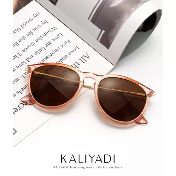 KALIYADI Sunglasses Womens Polarized WomensSunglasses Trendy Sun Glasses with UV400 Retro Style for Party Beach ShoppingA04 Brown