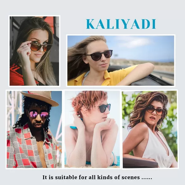 KALIYADI Sunglasses Womens Polarized WomensSunglasses Trendy Sun Glasses with UV400 Retro Style for Party Beach ShoppingA08 Round Leopard Frame Gradient Violet Lens