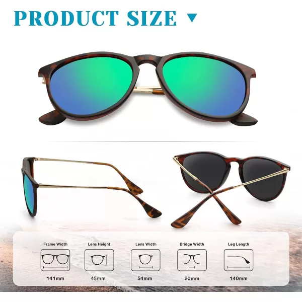 KALIYADI Sunglasses Womens Polarized WomensSunglasses Trendy Sun Glasses with UV400 Retro Style for Party Beach ShoppingA09 Round Leopard Frame Green Lens