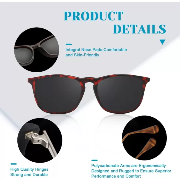 KALIYADI Sunglasses Womens Polarized WomensSunglasses Trendy Sun Glasses with UV400 Retro Style for Party Beach ShoppingA12 Rectangular Leopard Frame Grey Lens