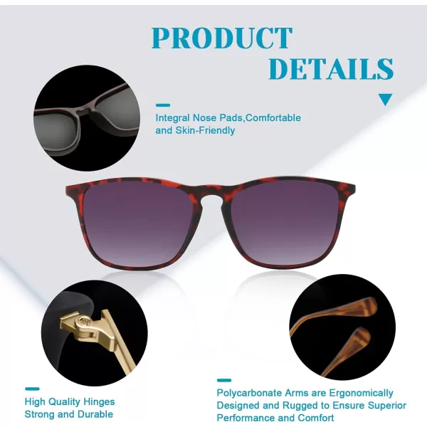 KALIYADI Sunglasses Womens Polarized WomensSunglasses Trendy Sun Glasses with UV400 Retro Style for Party Beach ShoppingA13 Rectangular Leopard Frame Gradient Violet Lens