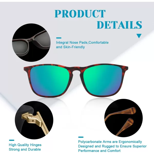 KALIYADI Sunglasses Womens Polarized WomensSunglasses Trendy Sun Glasses with UV400 Retro Style for Party Beach ShoppingA14 Rectangular Leopard Frame Green Lens