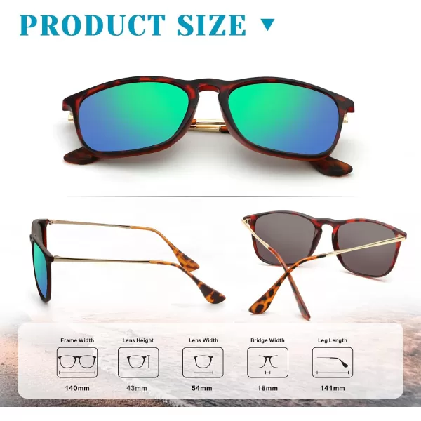 KALIYADI Sunglasses Womens Polarized WomensSunglasses Trendy Sun Glasses with UV400 Retro Style for Party Beach ShoppingA14 Rectangular Leopard Frame Green Lens