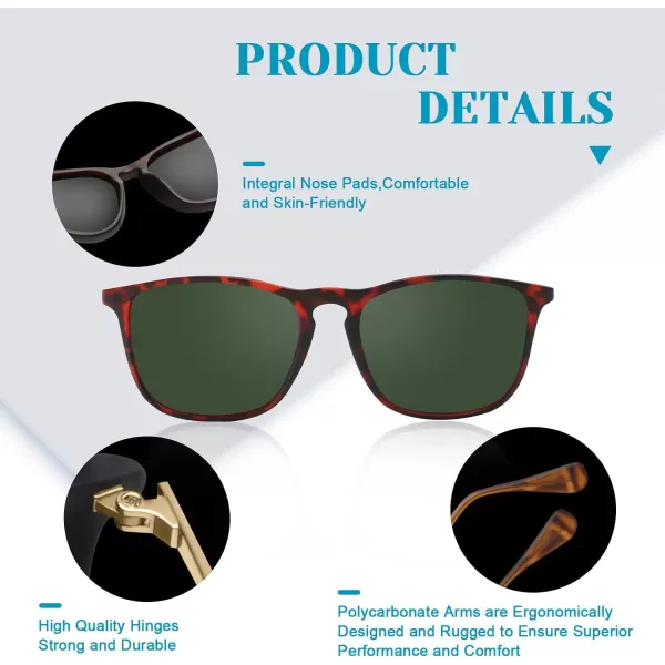 KALIYADI Sunglasses Womens Polarized WomensSunglasses Trendy Sun Glasses with UV400 Retro Style for Party Beach ShoppingA15 Rectangular Leopard Frame Olive Lens