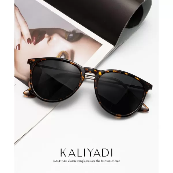 KALIYADI Sunglasses Womens Polarized WomensSunglasses Trendy Sun Glasses with UV400 Retro Style for Party Beach ShoppingC1 BlackGrey  LeopardGradient Brown  Glossy LeopardGrey