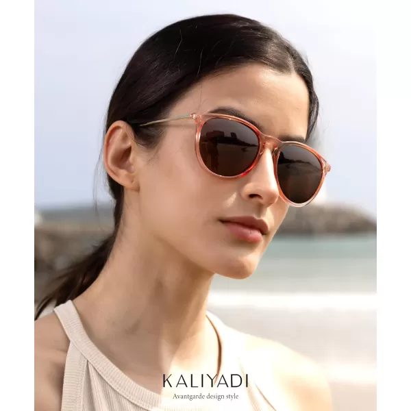 KALIYADI Sunglasses Womens Polarized WomensSunglasses Trendy Sun Glasses with UV400 Retro Style for Party Beach ShoppingC2 BlackGrey  LeopardBrown  Crystal PinkBrown