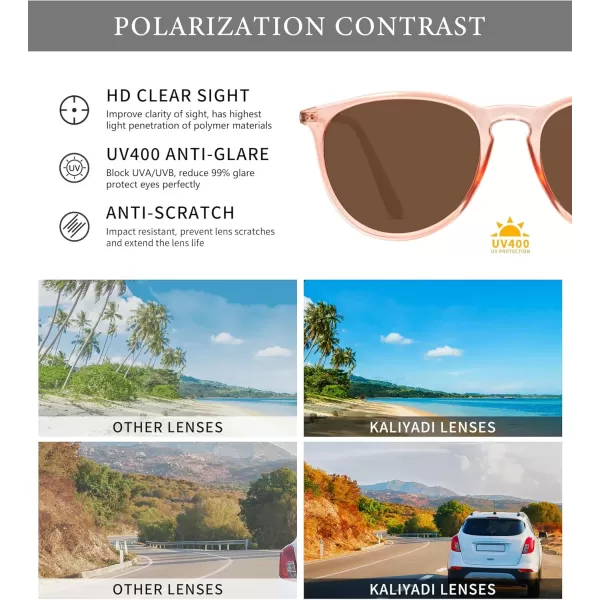 KALIYADI Sunglasses Womens Polarized WomensSunglasses Trendy Sun Glasses with UV400 Retro Style for Party Beach ShoppingC2 BlackGrey  LeopardBrown  Crystal PinkBrown