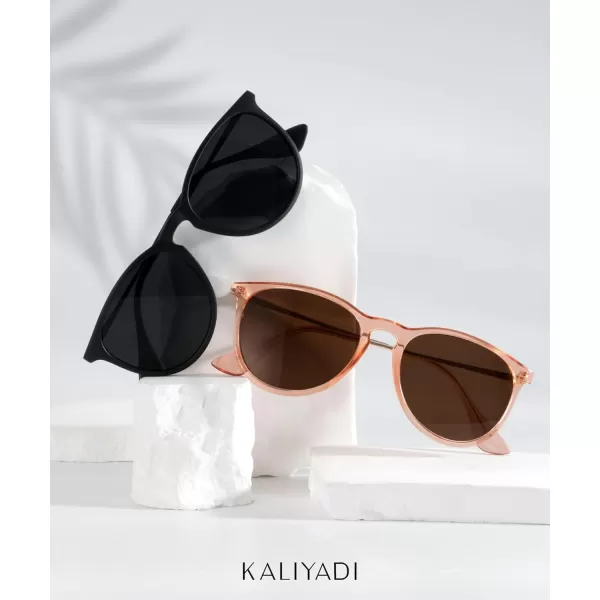 KALIYADI Sunglasses Womens Polarized WomensSunglasses Trendy Sun Glasses with UV400 Retro Style for Party Beach ShoppingC2 BlackGrey  LeopardBrown  Crystal PinkBrown
