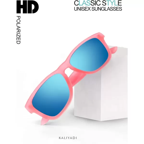 KALIYADI Sunglasses for Women Men Polarized and UV Protection Classic Rectangle Stylish Fashion Sun glasses3 PACK Matte blackgreyampampTransparentpinkampampPinkice blue