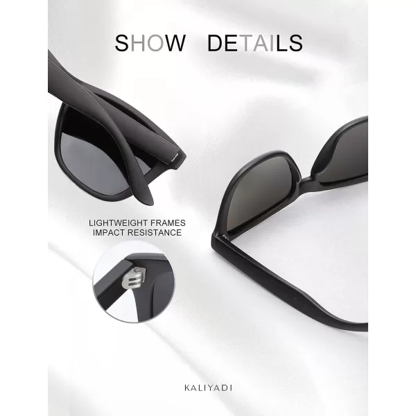 KALIYADI Sunglasses for Women Men Polarized and UV Protection Classic Rectangle Stylish Fashion Sun glasses3 PACK Matte blackgreyampampTransparentpinkampampPinkice blue