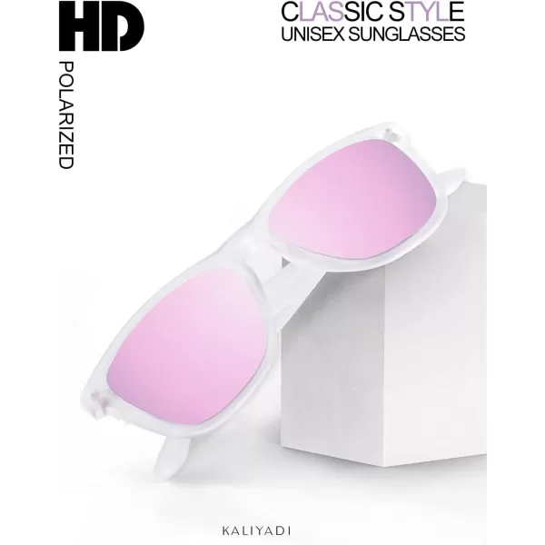 KALIYADI Sunglasses for Women Men Polarized and UV Protection Classic Rectangle Stylish Fashion Sun glasses3 PACK Matte blackgreyampampTransparentpinkampampPinkice blue