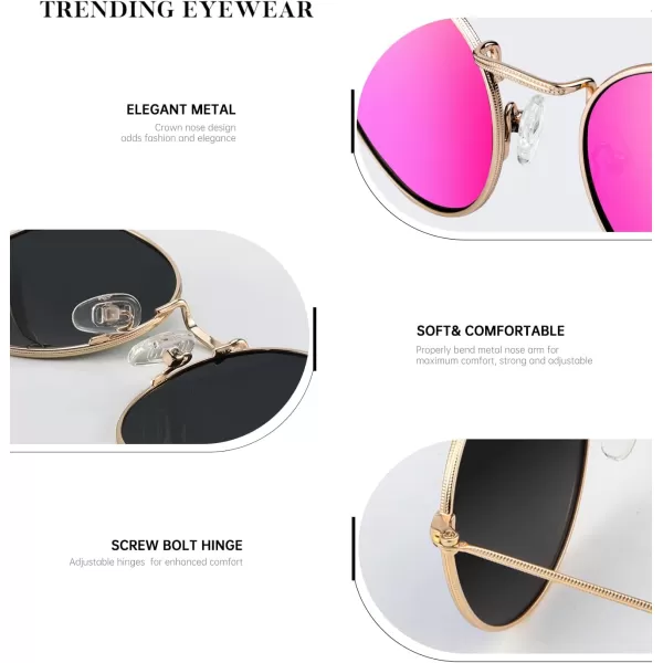 KALIYADI Sunglasses for Women and Men Polarized Square UV Protection Trendy Metal Frame Hexagon SunglassesC10 2 Pack 19 GoldBlue  GoldPink Round