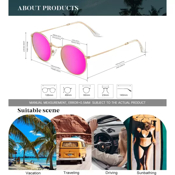 KALIYADI Sunglasses for Women and Men Polarized Square UV Protection Trendy Metal Frame Hexagon SunglassesC10 2 Pack 19 GoldBlue  GoldPink Round