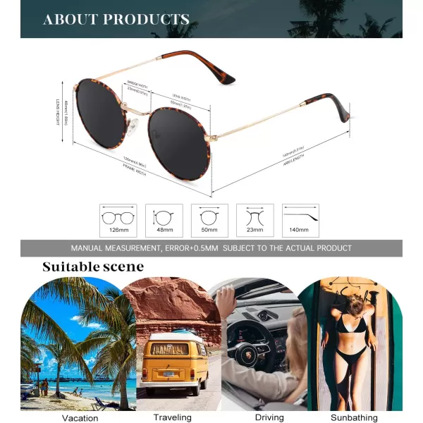 KALIYADI Sunglasses for Women and Men Polarized Square UV Protection Trendy Metal Frame Hexagon SunglassesC10 2 Pack LeopardGrey  GoldG15 Round