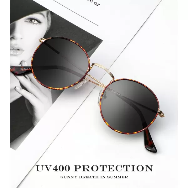 KALIYADI Sunglasses for Women and Men Polarized Square UV Protection Trendy Metal Frame Hexagon SunglassesC10 2 Pack LeopardGrey  GoldG15 Round