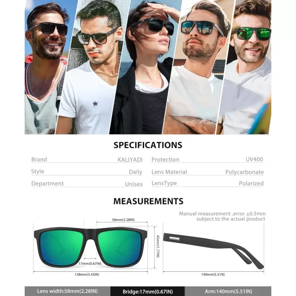KALIYADI SunglassesMen PolarizedSunglasses Mens Sunglasses Sun Glasses UV Protection Unisex Lightweight Driving GolfA08greenIce BlueRed