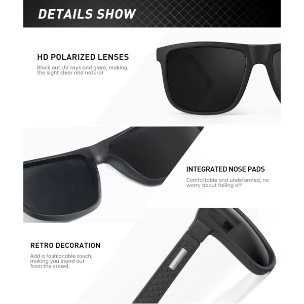 KALIYADI SunglassesMen PolarizedSunglasses Mens Sunglasses Sun Glasses UV Protection Unisex Lightweight Driving GolfB02blackRed