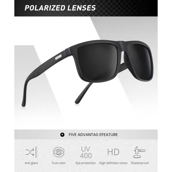 KALIYADI SunglassesMen PolarizedSunglasses Mens Sunglasses Sun Glasses UV Protection Unisex Lightweight Driving GolfC01black