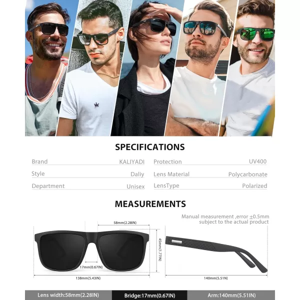 KALIYADI SunglassesMen PolarizedSunglasses Mens Sunglasses Sun Glasses UV Protection Unisex Lightweight Driving GolfC01black