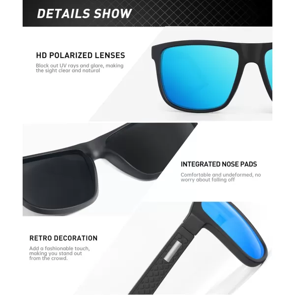 KALIYADI SunglassesMen PolarizedSunglasses Mens Sunglasses Sun Glasses UV Protection Unisex Lightweight Driving GolfC02ice Blue