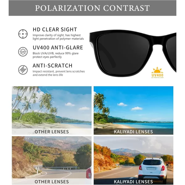 KALIYADI WomensSunglasses Polarized SunglassesWomens Trendy Retro Sun Glasses with UV Protection for Travel DrivingA01blackBlackBlack