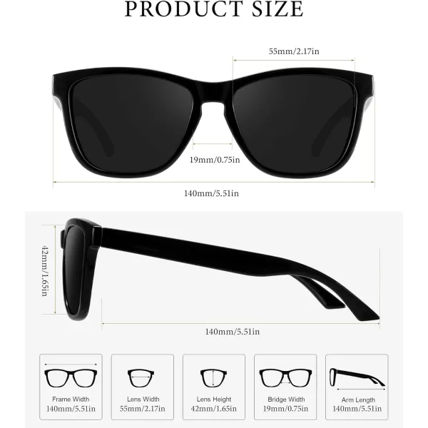 KALIYADI WomensSunglasses Polarized SunglassesWomens Trendy Retro Sun Glasses with UV Protection for Travel DrivingA01blackBlackBlack