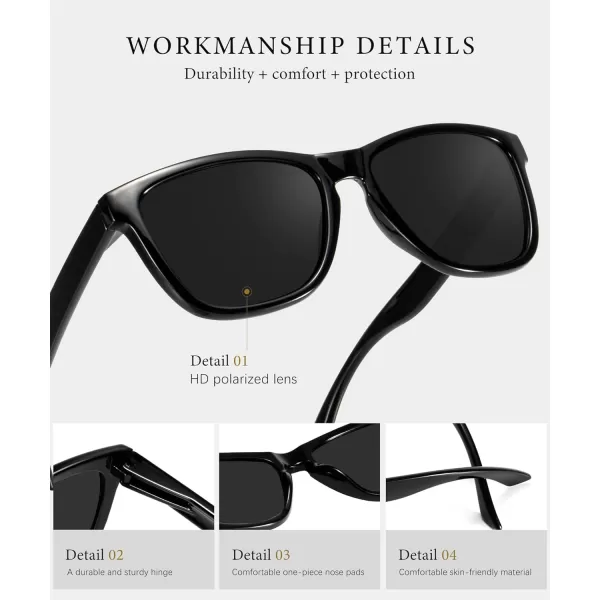KALIYADI WomensSunglasses Polarized SunglassesWomens Trendy Retro Sun Glasses with UV Protection for Travel DrivingA01blackBlackBlack