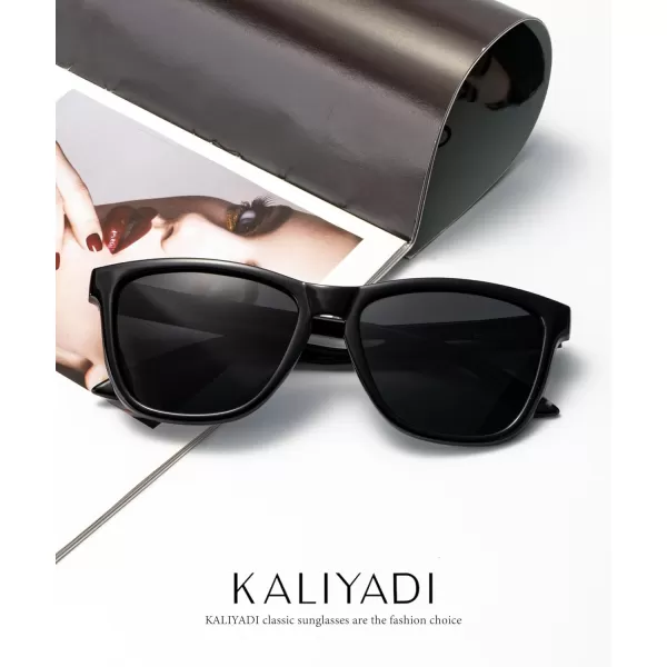 KALIYADI WomensSunglasses Polarized SunglassesWomens Trendy Retro Sun Glasses with UV Protection for Travel DrivingA01blackBlackBlack