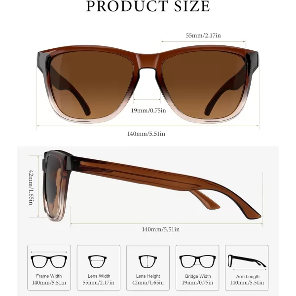 KALIYADI WomensSunglasses Polarized SunglassesWomens Trendy Retro Sun Glasses with UV Protection for Travel DrivingA02blackGradient BrownPink