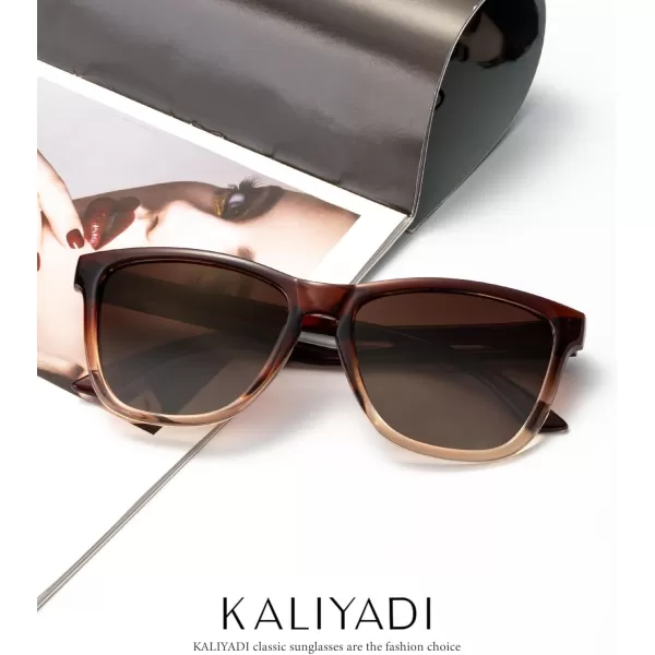 KALIYADI WomensSunglasses Polarized SunglassesWomens Trendy Retro Sun Glasses with UV Protection for Travel DrivingA02blackGradient BrownPink