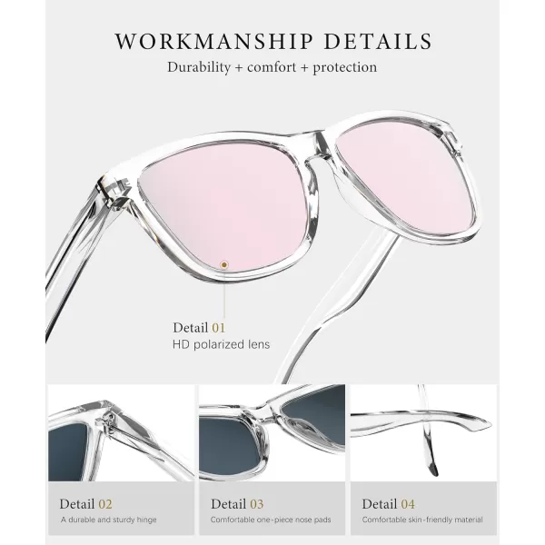 KALIYADI WomensSunglasses Polarized SunglassesWomens Trendy Retro Sun Glasses with UV Protection for Travel DrivingA04gradient BrownGradient BrownPink